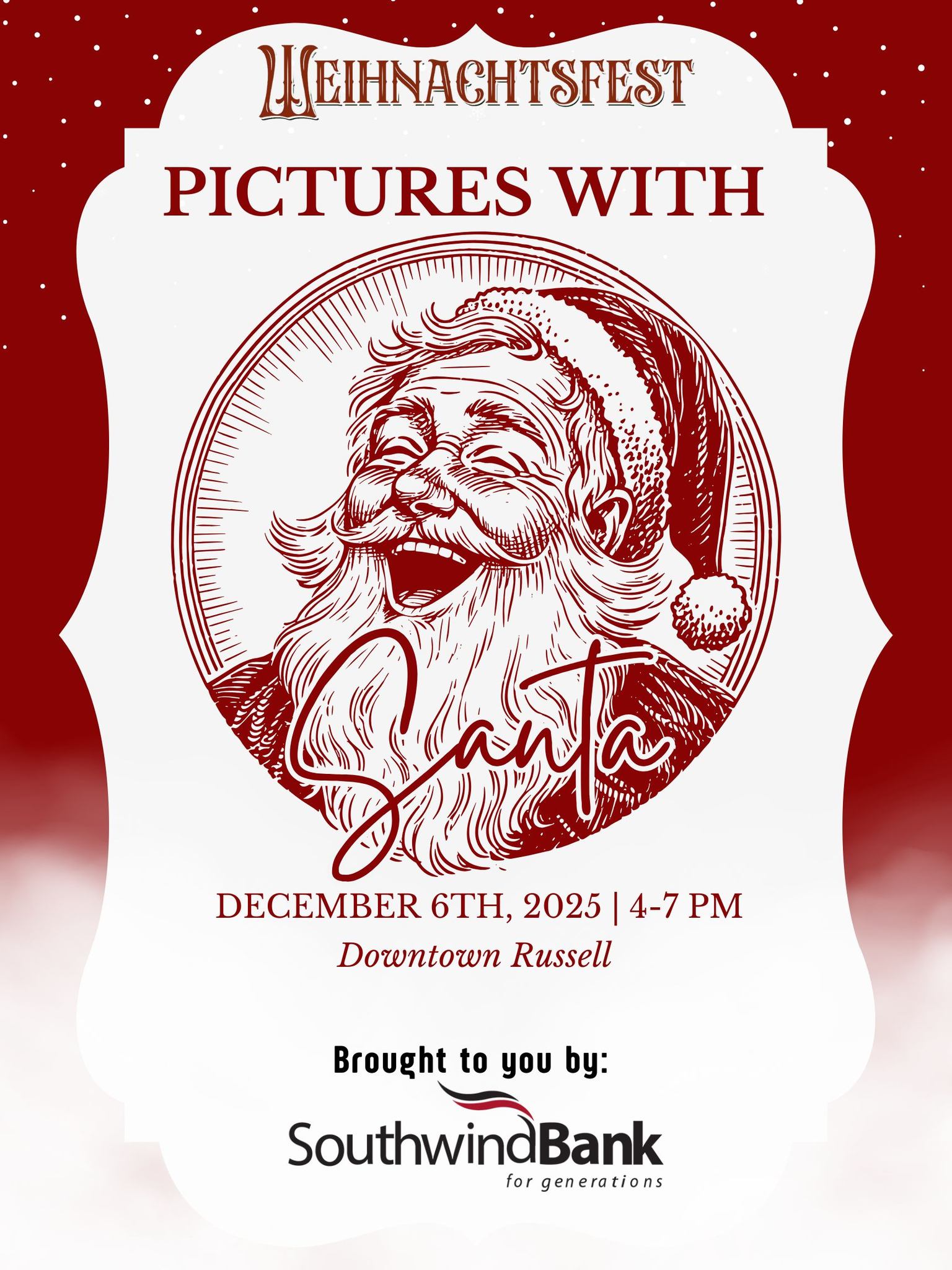 Pictures with Santa at Southwind Bank December 6